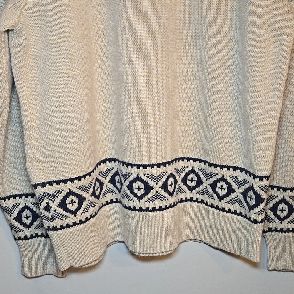J. Crew Raglan Fair Isle Supersoft Wool Pullover Sweater